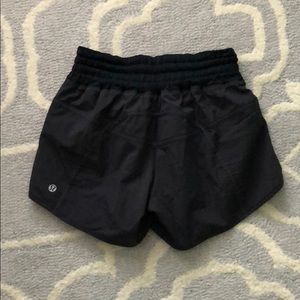 Black lululemon running shorts